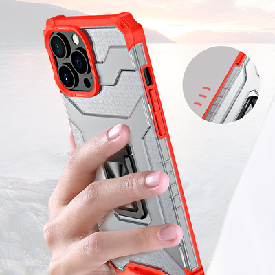 Crystal Ring Case robuste Kickstand TPU/PC Panzer Handyhülle Hard Case für iPhone 11 Pro schwarz