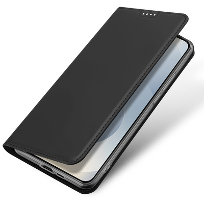 Dux Ducis Skin Pro Case for Samsung Galaxy S25 Edge with Flip and Card Slot - Black