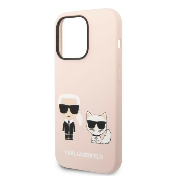 Karl Lagerfeld KLHMP14LSSKCI iPhone 14 Pro 6.1&quot; Hardcase hellrosa / hellrosa Silikon Karl &amp; Choupette Magsafe