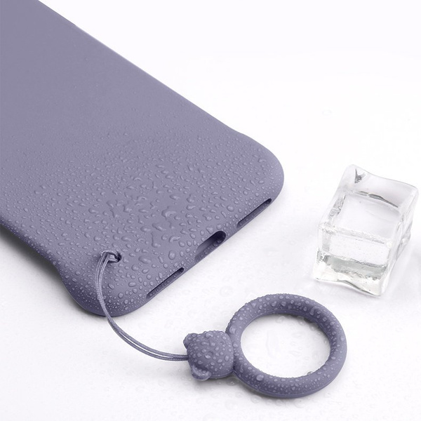 A silicone lanyard for a phone bear ring on a finger yellow