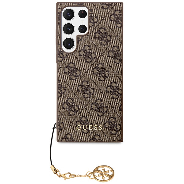 Etui Guess 4G Charms Collection na Samsung Galaxy S23 Ultra - brązowe