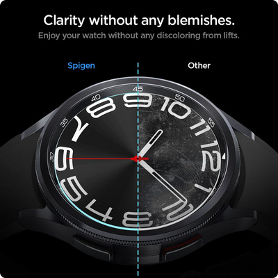 Spigen Glas.tR EZ Fit gehärtetes Glas für Samsung Galaxy Watch 6 Classic (43 mm) - 2 Stk.