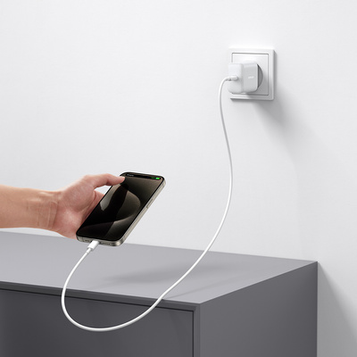 Ładowarka Joyroom JR-TCF24 sieciowa USB-C PD 30W QC SFC - biała + kabel USB-C 1m