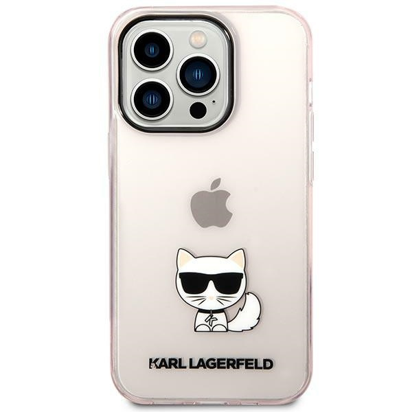 Karl Lagerfeld KLHCP14LCTTRI iPhone 14 Pro 6.1&quot; Hardcase Pink / Pink Transparenter Choupette Body
