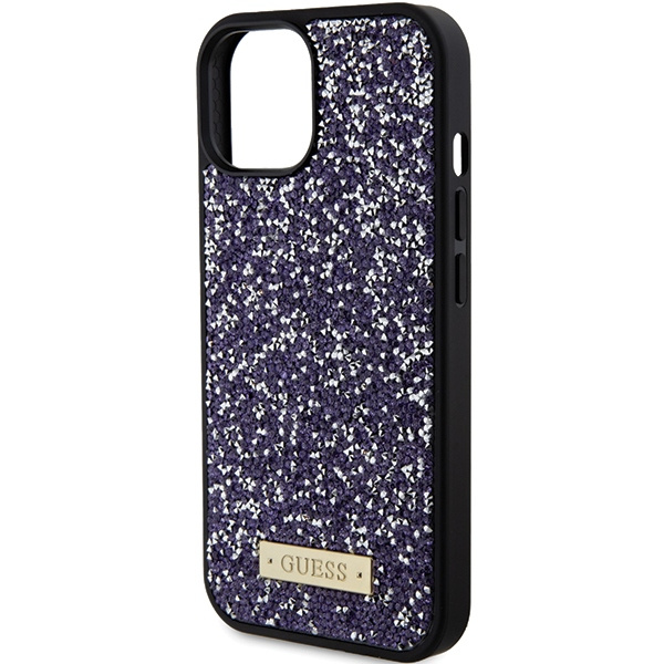 Etui Guess Rhinestone Metal Logo na iPhone 15 - różowe