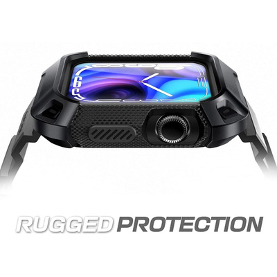 Supcase Unicorn Beetle Pro Case with Strap for Apple Watch 4/5/6/7/8/SE (44/45 mm) - Black