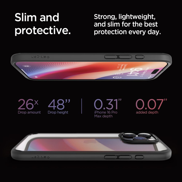 Spigen Ultra Hybrid Case for iPhone 16 Pro Max - Matte Black