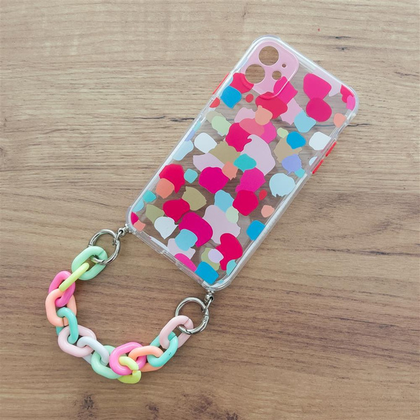 Color Chain Case Gel flexible elastische Hülle mit Kettenanhänger für Samsung Galaxy A22 5G mehrfarbig (2)