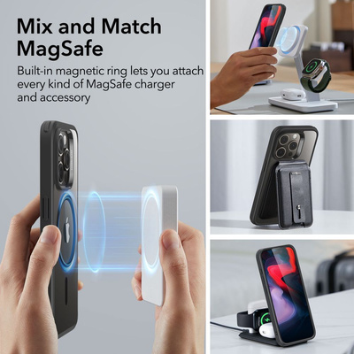 ESR Classic Hybrid Halolock MagSafe Case for iPhone 15 Pro Max - Clear Black