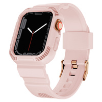 Kingxbar CYF106 2w1 pancerne etui Apple Watch SE, 8, 7, 6, 5, 4, 3, 2, 1 (41, 40, 38 mm) z paskiem różowe