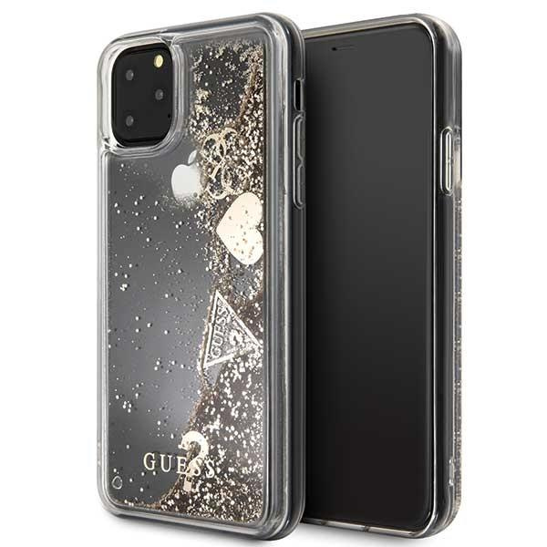 Guess GUHCN65GLHFLGO iPhone 11 Pro Max gold/złoty hard case Glitter Hearts